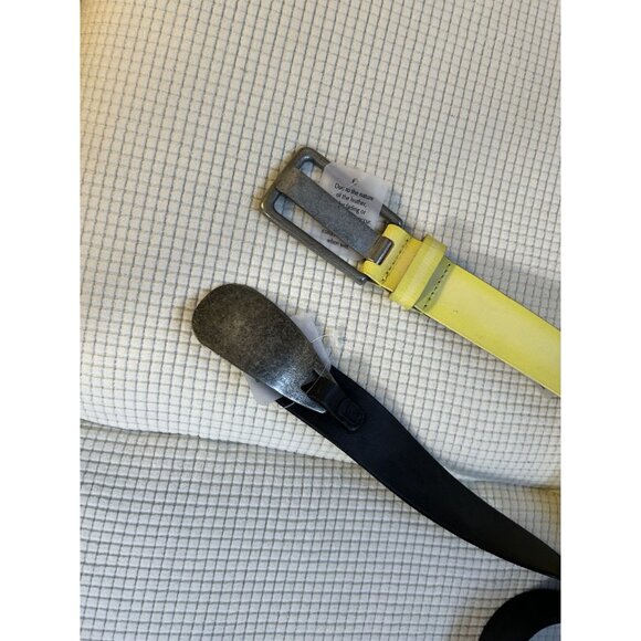2- Urban Outfitters Buff Leather Belts, 1-Yellow, 1-Black, New Old Stock, Size M - Picture 2 of 5